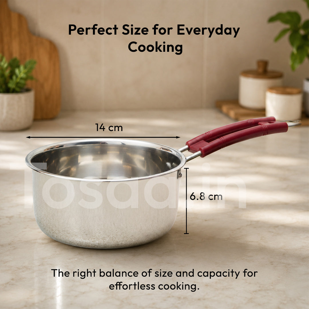 Tosaa stainless steel Sause Pan ,Premium stainless steel for the modern kitchen,safe for cooking all types of foods