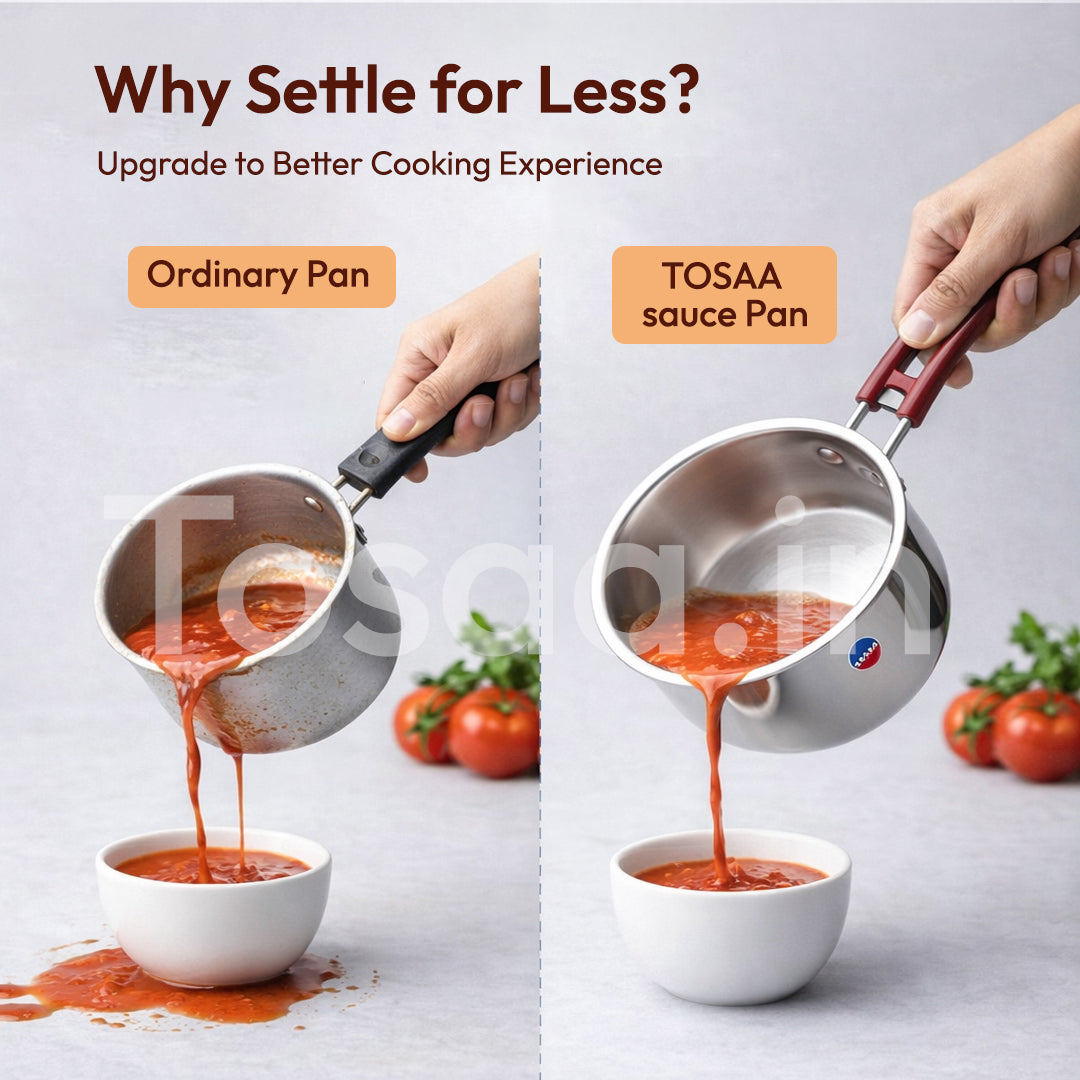 Tosaa stainless steel Sauce Pan 16 cm ,Premium stainless steel for the modern kitchen,safe for cooking all types of foods (1500 ml)