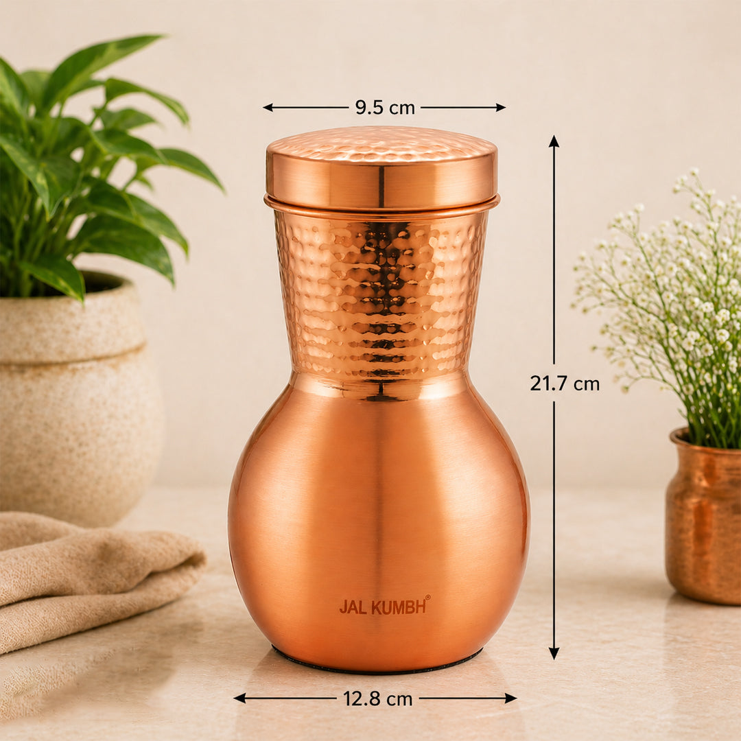 JALKUMBH Pure Zuchi Copper MATKA Water pot        1300 ml