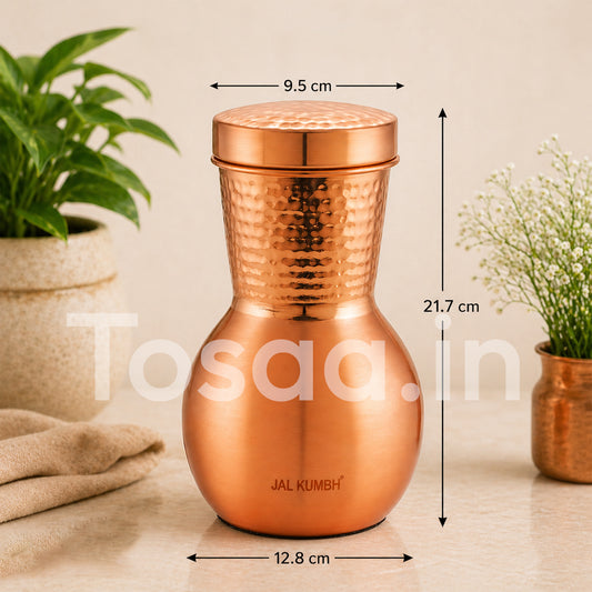 JALKUMBH Pure Zuchi Copper MATKA Water pot        1300 ml