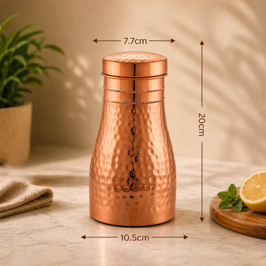 JALKUMBH Pure Zuchi Copper Bedroom Water pot      1100 ml