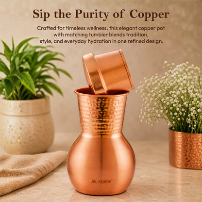 JALKUMBH Pure Zuchi Copper MATKA Water pot        1300 ml