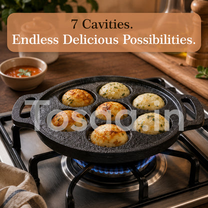 TOSAA CAST IRON APPAM MAKER 7 CAVITY (200 ML)