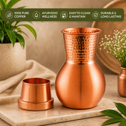 JALKUMBH Pure Zuchi Copper MATKA Water pot        1300 ml