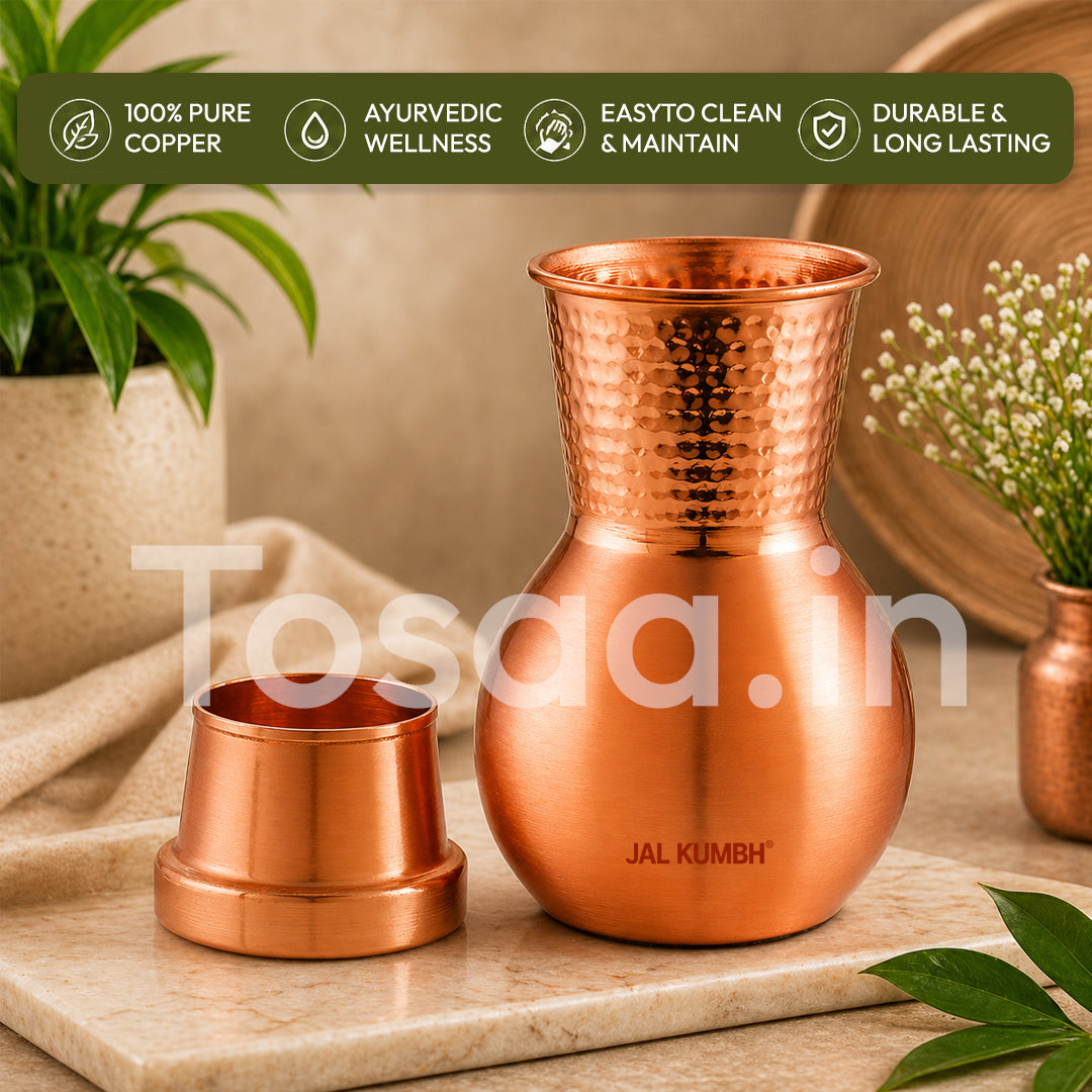 JALKUMBH Pure Zuchi Copper MATKA Water pot        1300 ml