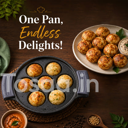 TOSAA CAST IRON APPAM MAKER 7 CAVITY (200 ML)