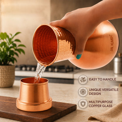 JALKUMBH Pure Zuchi Copper MATKA Water pot        1300 ml
