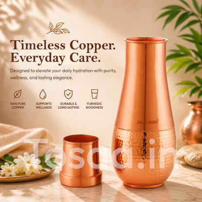 JALKUMBH Pure Zuchi Copper TULIP Water pot            2000 ml