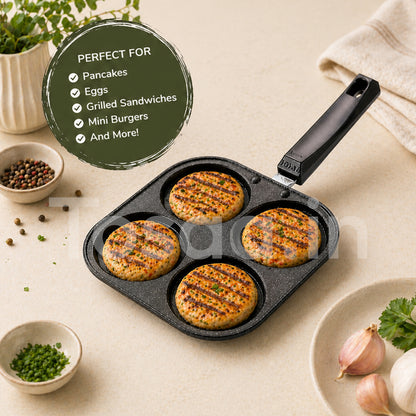 Tosaa Non Stick Grill Uttapam Maker Aluminium Multi Snack Maker(4 Cavity)(Black)