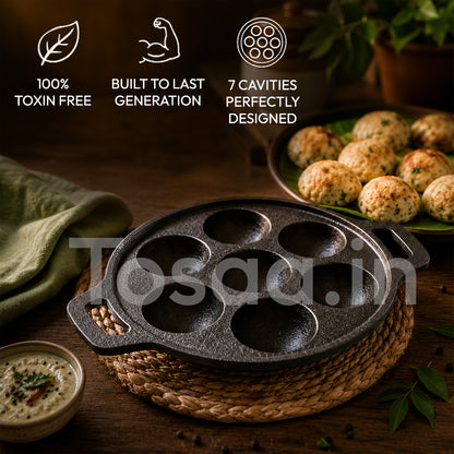 TOSAA CAST IRON APPAM MAKER 7 CAVITY (200 ML)