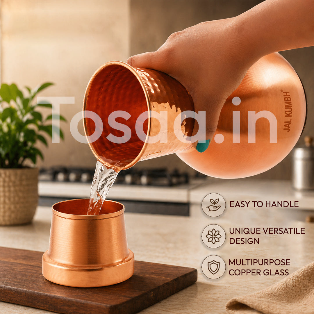 JALKUMBH Pure Zuchi Copper MATKA Water pot        1300 ml