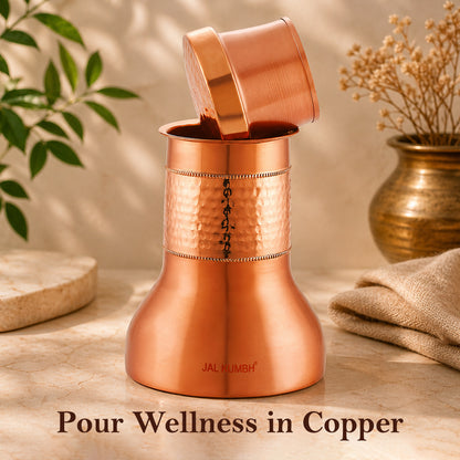 JALKUMBH Pure Zuchi Copper LILY Water pot                           1100 ml