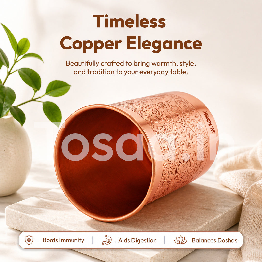 JALKUMBH COPPER GLASS EMBOSSED 285 ml