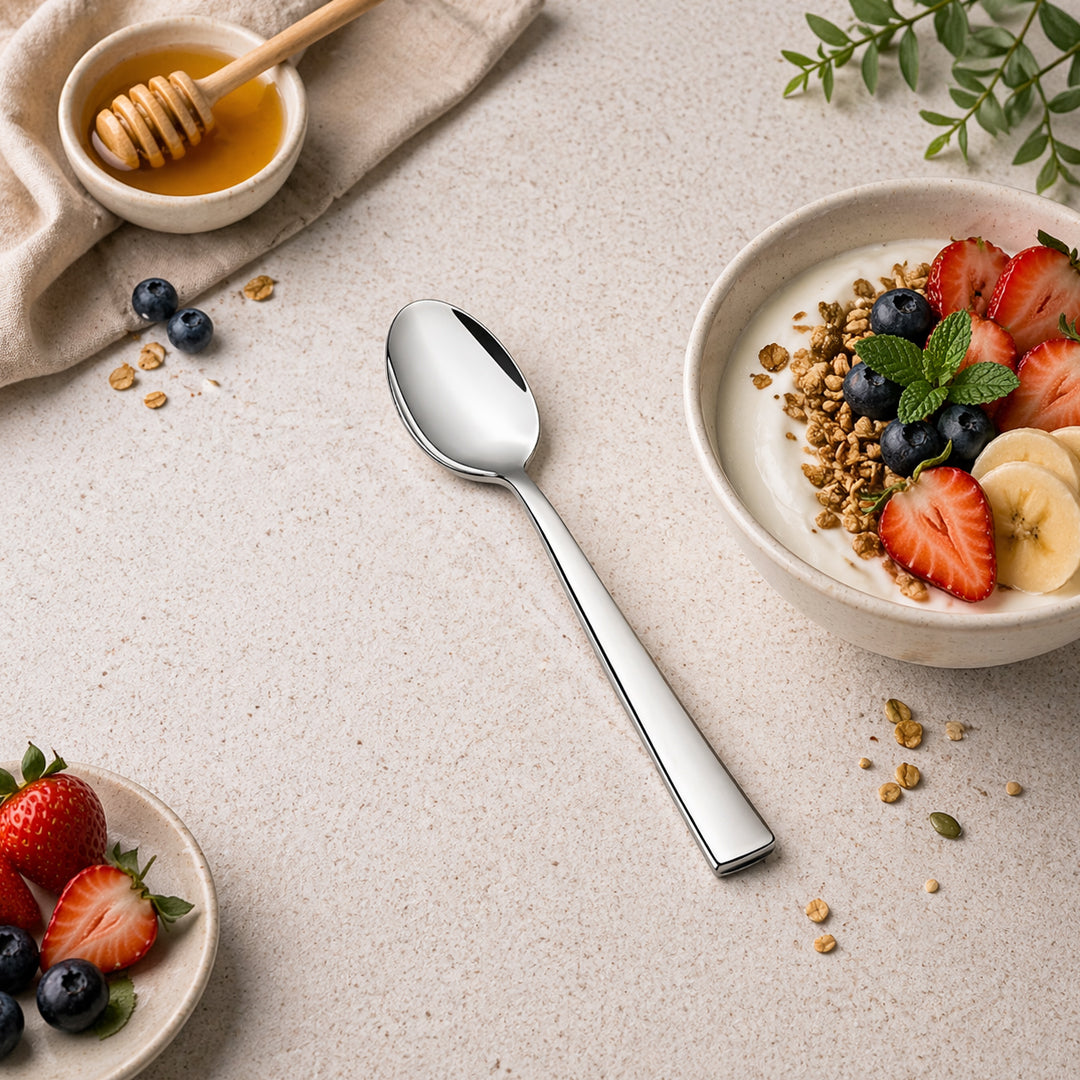 Tosaa Tea Spoon ROYAL PLAIN 16G-6-Piece Stainless Steel Spoon Set, Set of 6