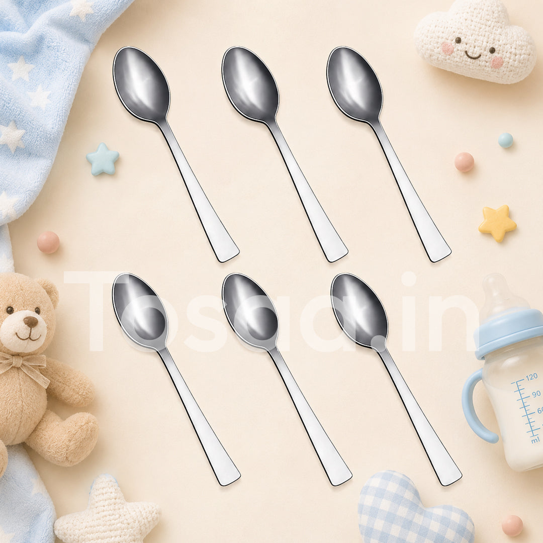 Tosaa Baby Spoon IMPRESS 16G-6-Piece Stainless Steel Spoon Set, Set of 6