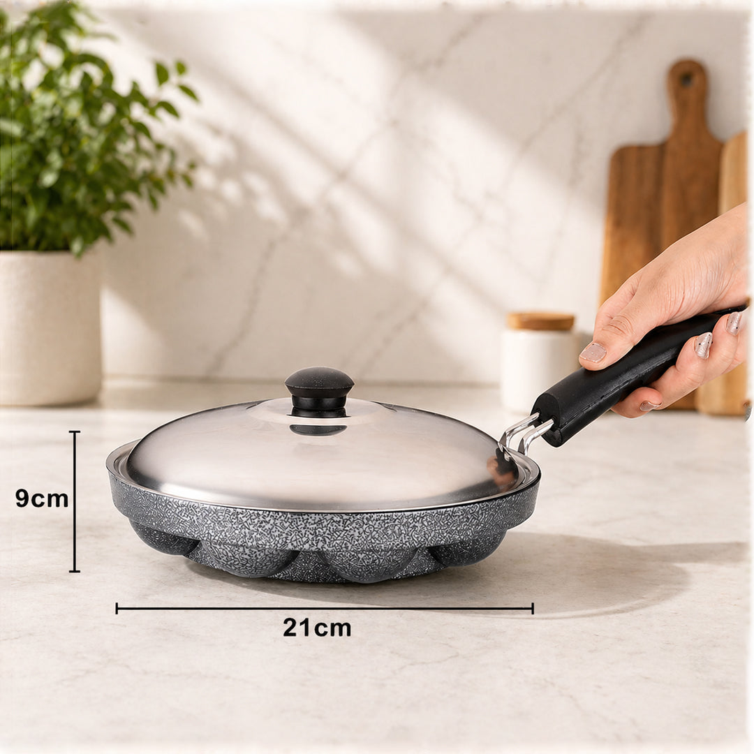 Aluminium Non-Stick 12 Cavity Appam Patra