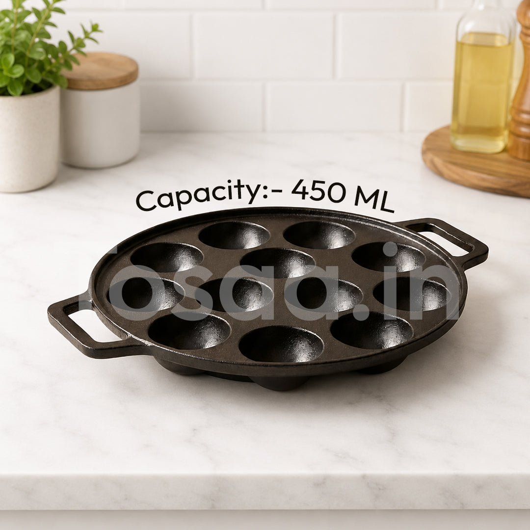 TOSAA CAST IRON APPAM MAKER 12 CAVITY (450 ML)