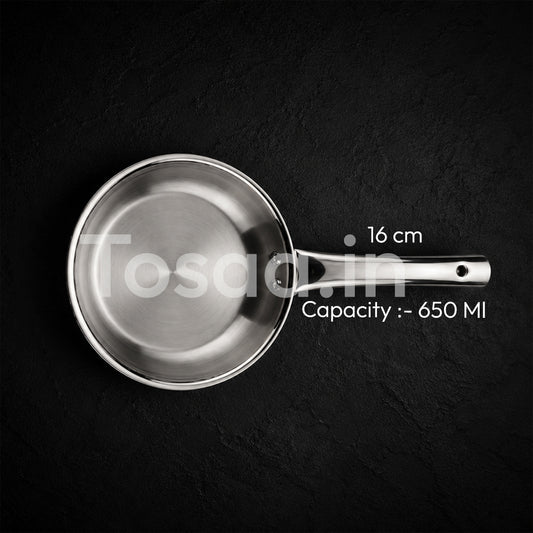 TOSAA TRIPLY TAPPER FRY PAN 16 CM WITH PILE HANDLE (650 ML)