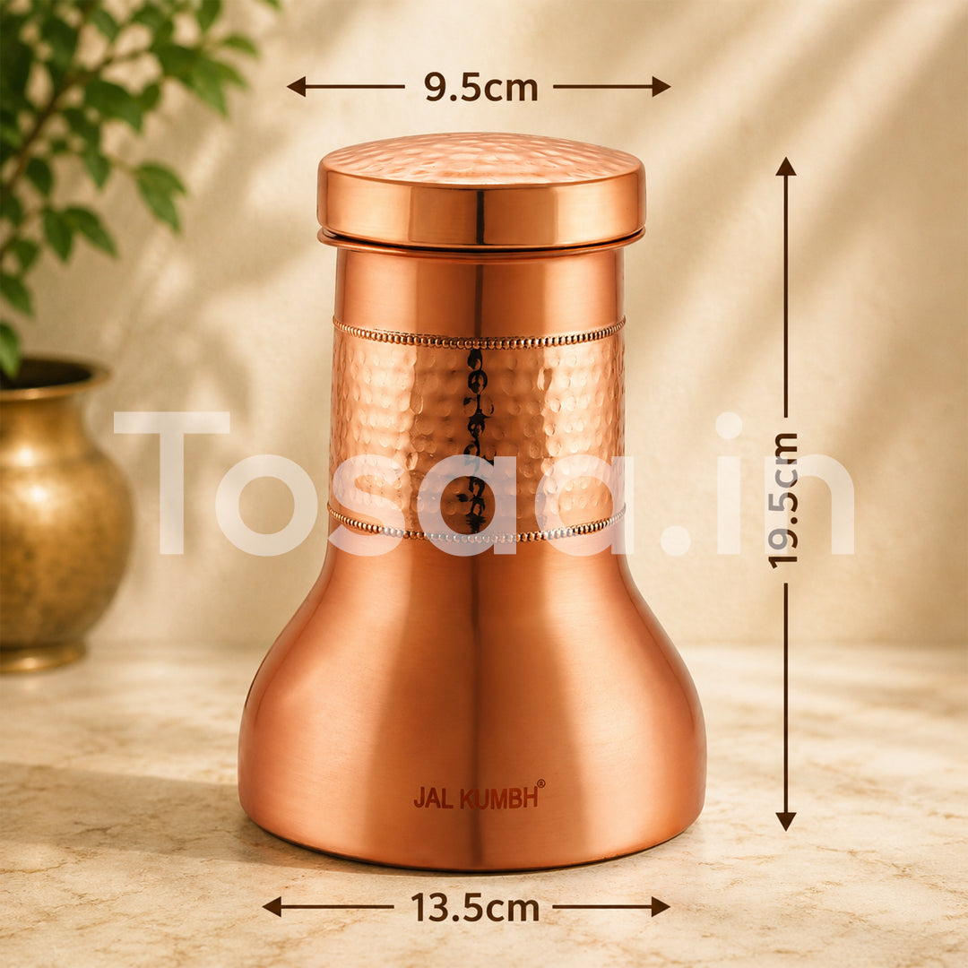 JALKUMBH Pure Zuchi Copper LILY Water pot                           1100 ml