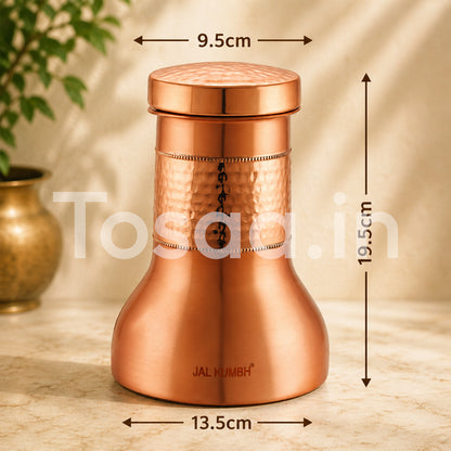 JALKUMBH Pure Zuchi Copper LILY Water pot                           1100 ml