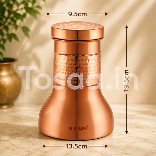JALKUMBH Pure Zuchi Copper LILY Water pot                           1100 ml