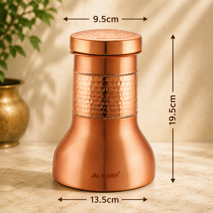 JALKUMBH Pure Zuchi Copper LILY Water pot                           1100 ml