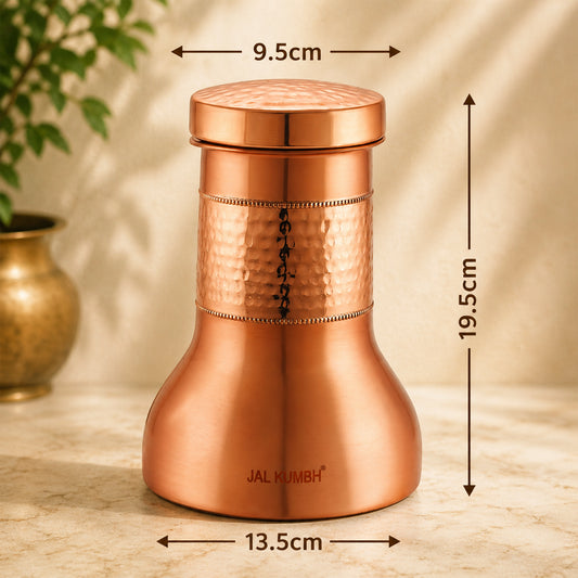 JALKUMBH Pure Zuchi Copper LILY Water pot                           1100 ml