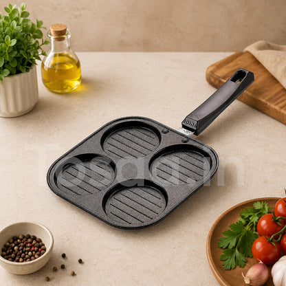 Tosaa Non Stick Grill Uttapam Maker Aluminium Multi Snack Maker(4 Cavity)(Black)
