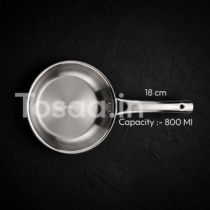TOSAA TRIPLY TAPPER FRY PAN 18 CM WITH PILE HANDLE (800 ML)