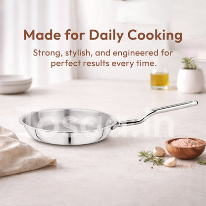 TOSAA SS TRY PLY FRY PAN WITH OUT LID 22 CM