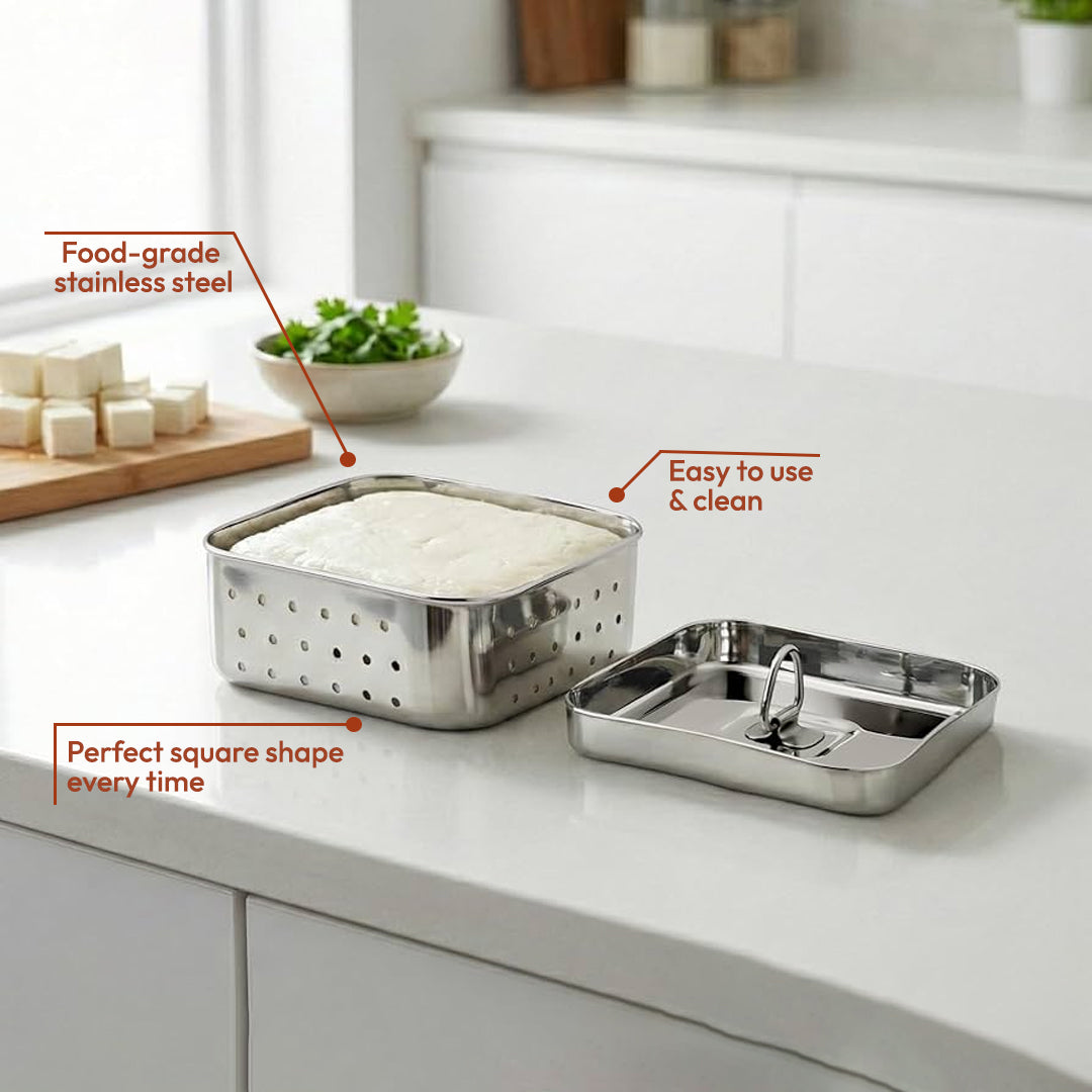 Tosaa Stainless Steel Paneer Maker Mould Square Shape