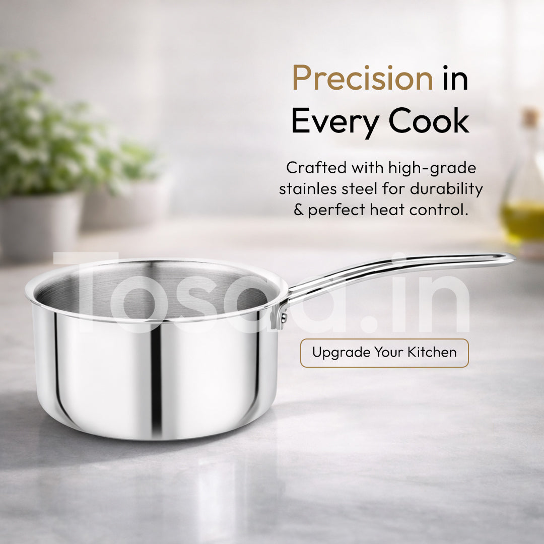 TOSAA SS TRY PLY SAUCE PAN WITH LID 18 CM WITHOUT LID