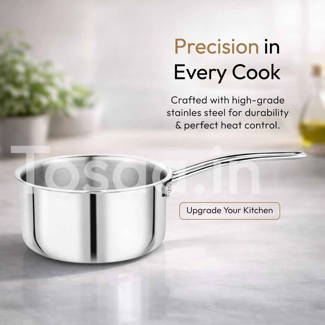 TOSAA SS TRY PLY SAUCE PAN WITH LID 16 CM WITHOUT LID