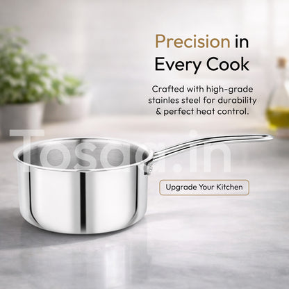 TOSAA SS TRY PLY SAUCE PAN WITH LID 16 CM WITHOUT LID