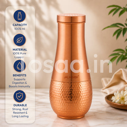 JALKUMBH Pure Zuchi Copper TULIP Water pot            2000 ml