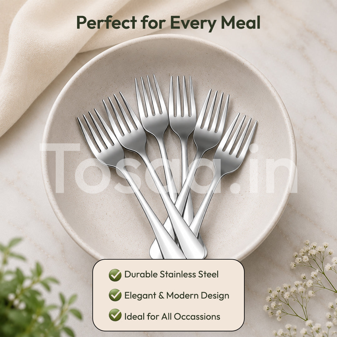 Tosaa Baby fork ROYAL PLAIN 16G-Pack of 6
