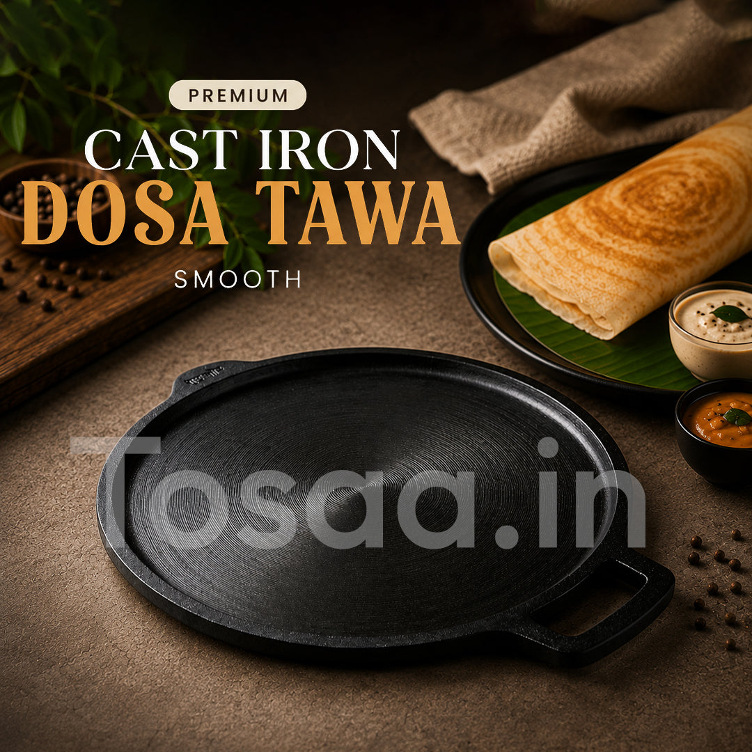 TOSAA CAST IRON DOSA TAWA - SMOOTH (27.5 CM)