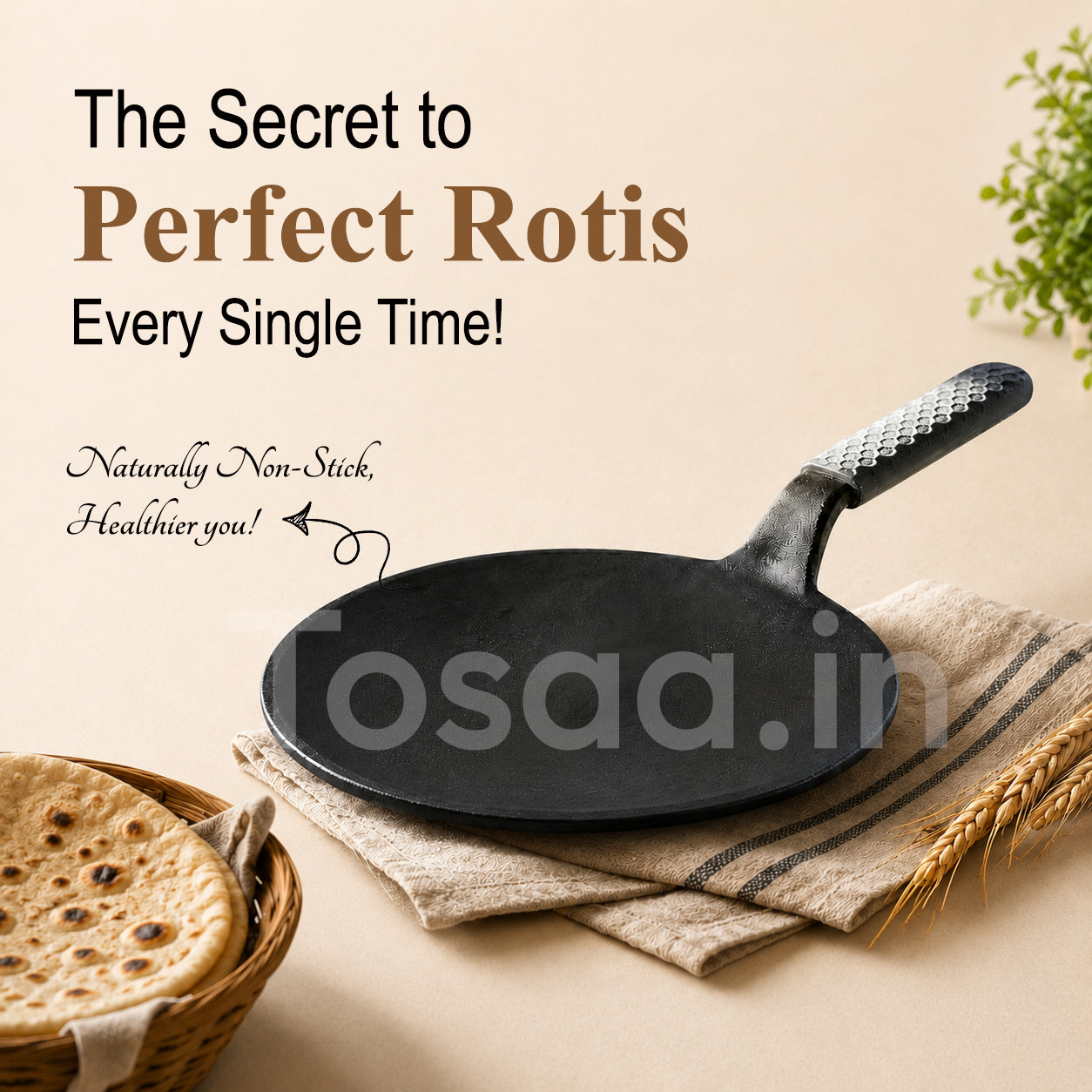 TOSAA CAST IRON ROTI TAWA - SMALL (23 CM)