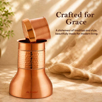JALKUMBH Pure Zuchi Copper LILY Water pot                           1100 ml