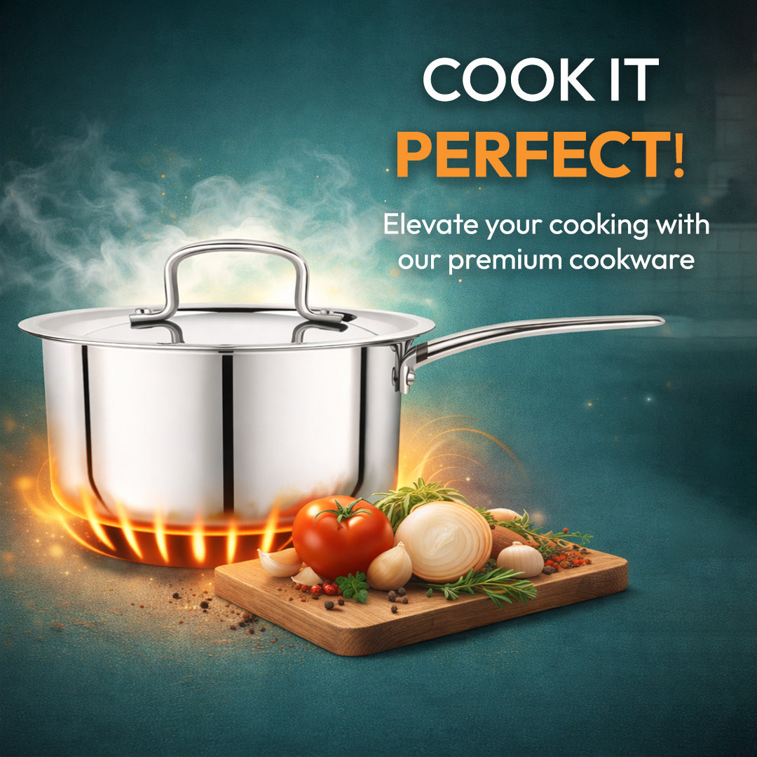 Tosaa stainless steel Sauce Pan 16 cm ,Premium stainless steel for the modern kitchen,safe for cooking all types of foods (1500 ml)