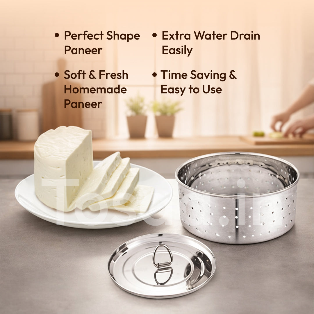 TOSAA SS UTENSILS PANEER MAKER - Medium Size (350ml)   ROUND SHAPE