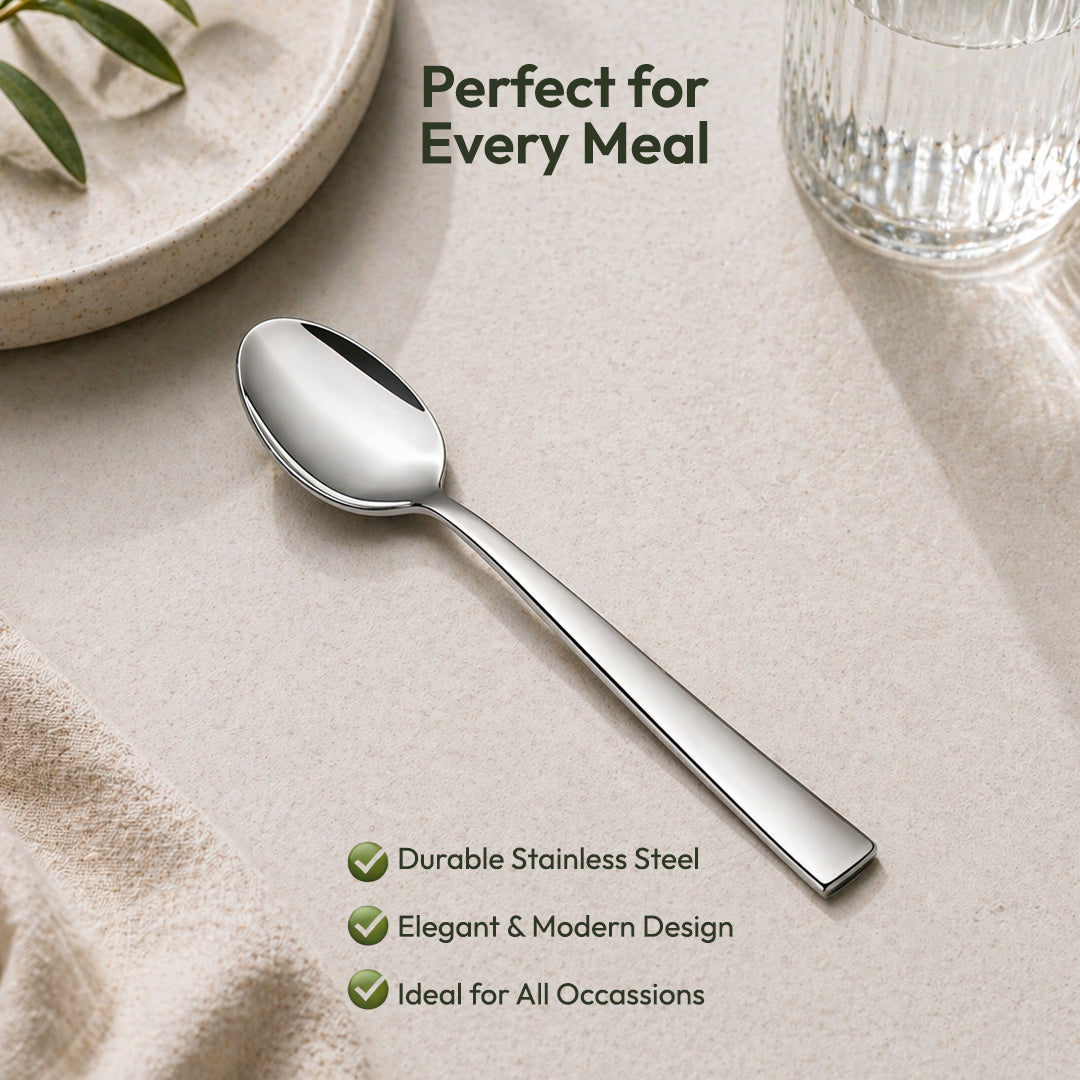 Tosaa Tea Spoon ROYAL PLAIN 16G-6-Piece Stainless Steel Spoon Set, Set of 6