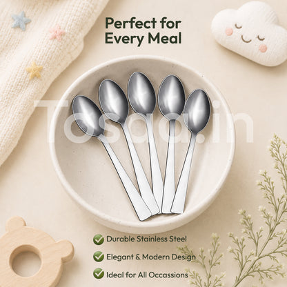 Tosaa Tea Spoon IMPRESS 16G-6-Piece Stainless Steel Spoon Set, Set of 6