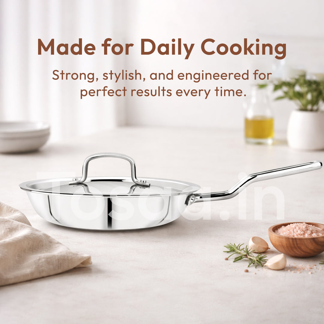 TOSAA SS  TRY PLY FRY PAN WITH LID 24 CM