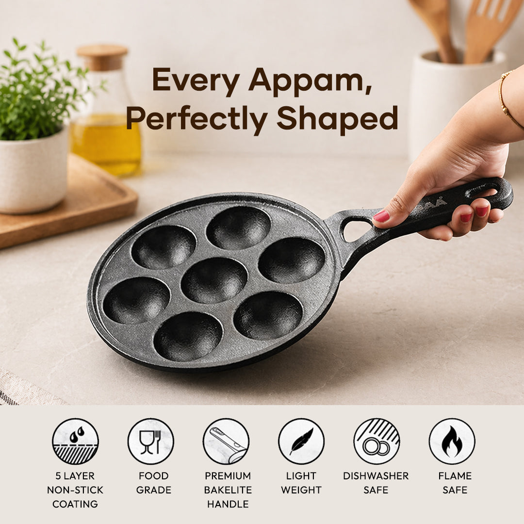 TOSAA CAST IRON APPAM PATRA 7 CAVITY