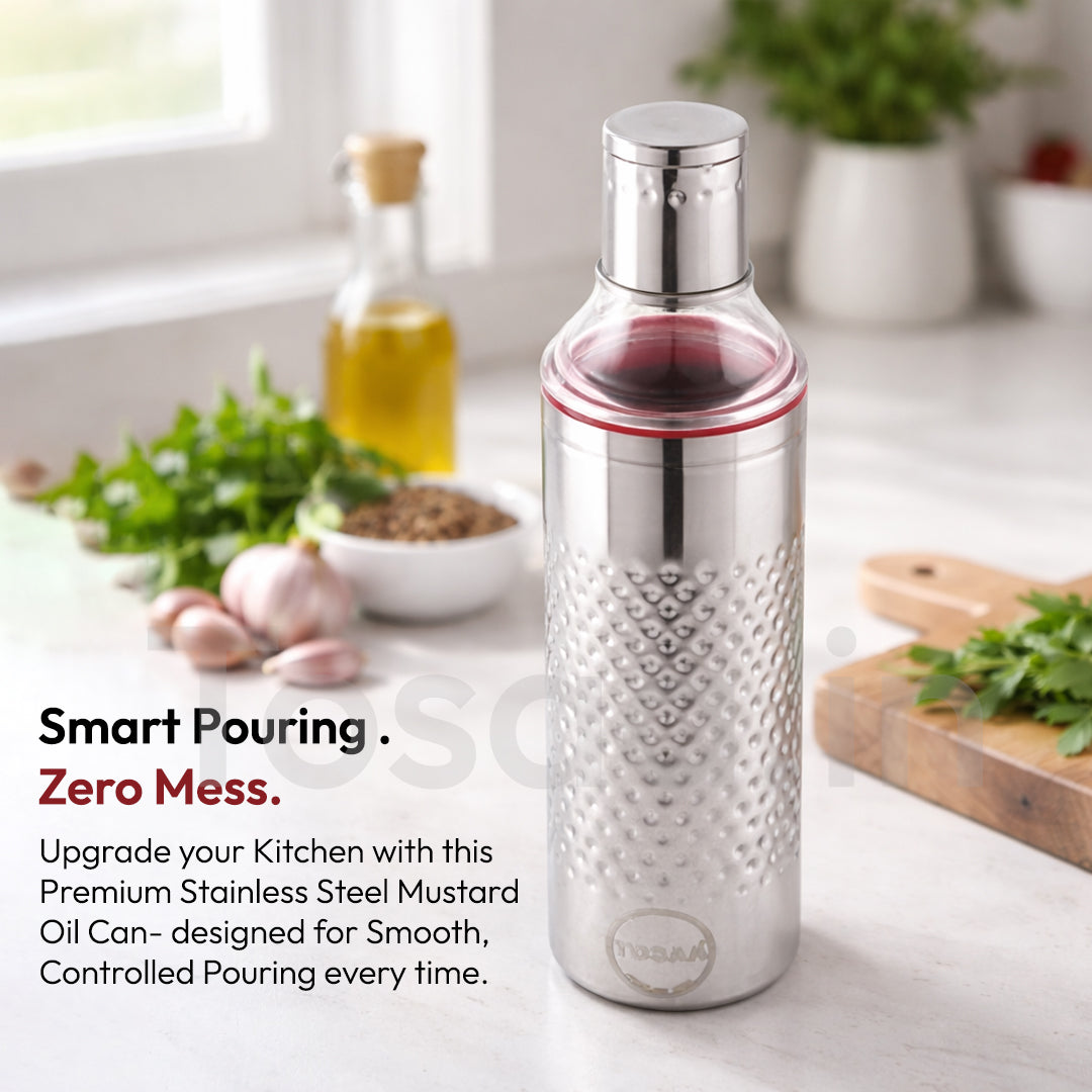 Tosaa Stainless Steel Mathar Oil Can 1100 ml