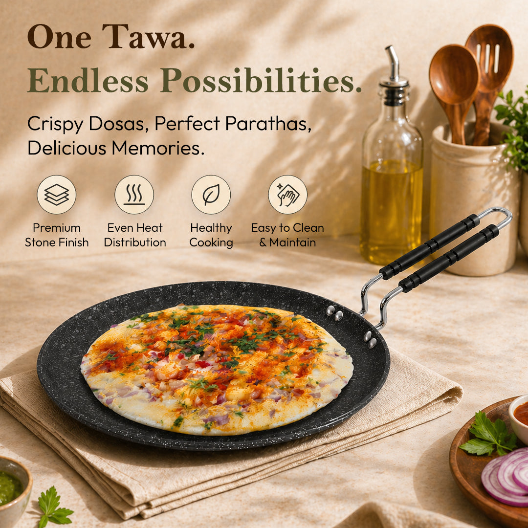 Flat Tawa Roti Tawa, Dosa Tawa Classic Range Non-Stick Cookware Tawa Pan - 28.5Cm