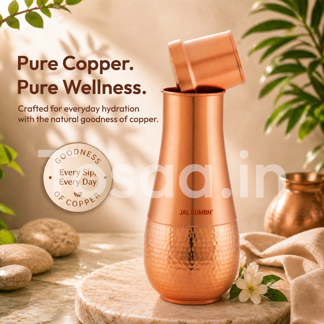JALKUMBH Pure Zuchi Copper TULIP Water pot            2000 ml