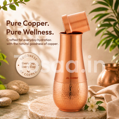 JALKUMBH Pure Zuchi Copper TULIP Water pot            2000 ml