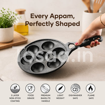 TOSAA CAST IRON APPAM MAKER 7 CAVITY (200 ML)